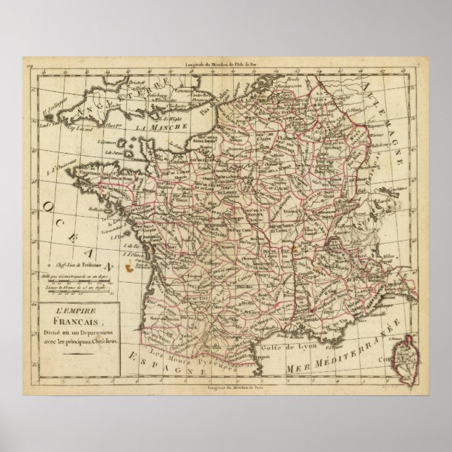 France, departemens poster (Front)