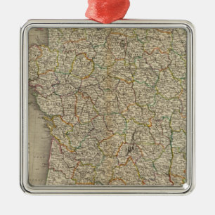France Department Boundaries Metal Ornament