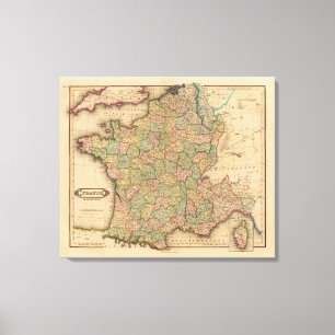 France, departments canvas print
