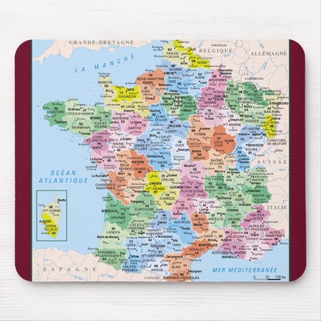 France departments mouse-mat mouse pad (Front)