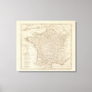 France Divided into Circles and Departments 2 Canvas Print