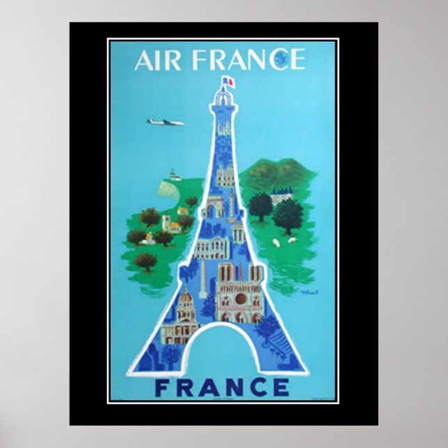 France Eifel Tower Poster vintage de voyage frança (Devant)