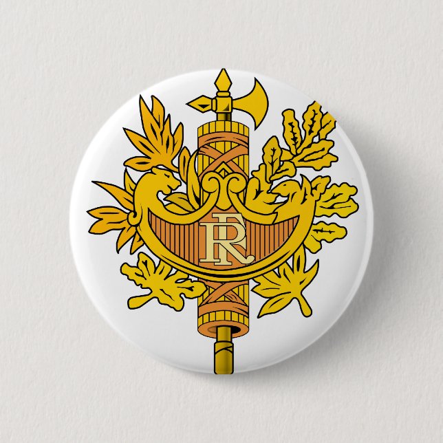 france emblem 2 inch round button (Front)