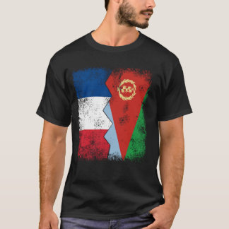 France Eritrea Flags Half Eritrean French Roots Vi T-Shirt