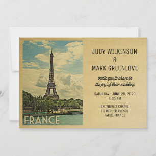 France Faire-part de mariage Paris Tour Eiffel