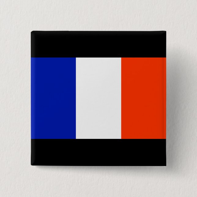 france flag 2 inch square button (Front)