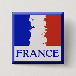 FRANCE FLAG 2 INCH SQUARE BUTTON