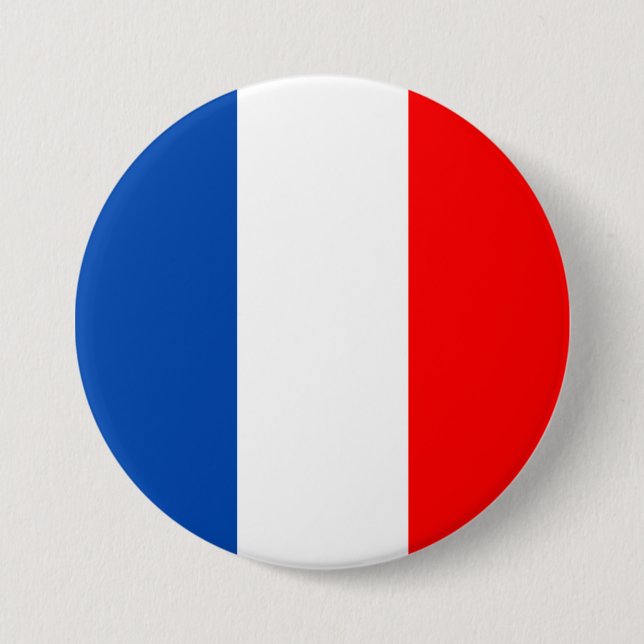 France flag 3 inch round button (Front)