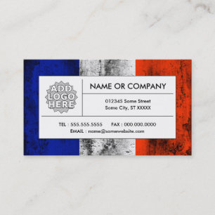 france flag business card