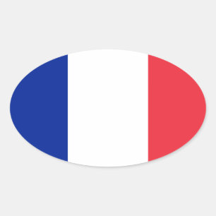 France flag design oval sticker