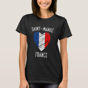 France Flag Heart Saint Mande City T-Shirt
