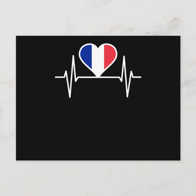 France Flag Heartbeat Postcard (Front)