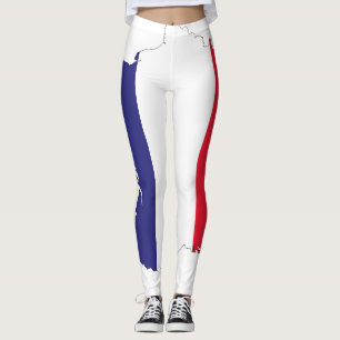 France Flag in Map Souvenir Design Leggings