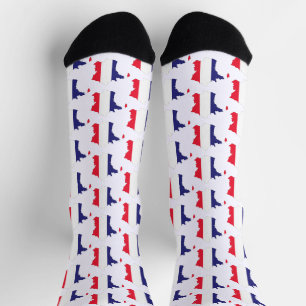 France Flag in Map Souvenir Design Socks