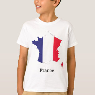 France Flag in Map Souvenir Design T-Shirt