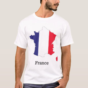 France Flag in Map Souvenir Design T-Shirt