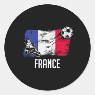 France Flag Jersey French Soccer Team French  Classic Round Sticker