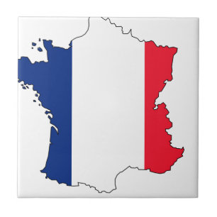 France Flag Map #2 Tile