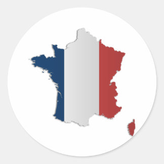 France Flag Map Classic Round Sticker