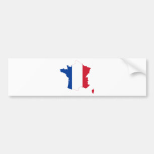 France Flag map FR Bumper Sticker