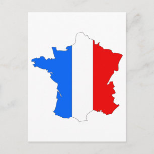 France flag map postcard