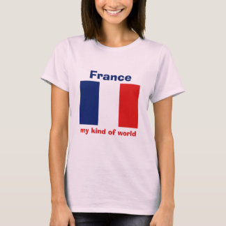 France Flag + Map + Text T-Shirt