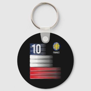 France Flag Number 10 French Soccer Men Women Boys Keychain