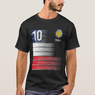 France Flag Number 10 French Soccer Men Women Boys T-Shirt