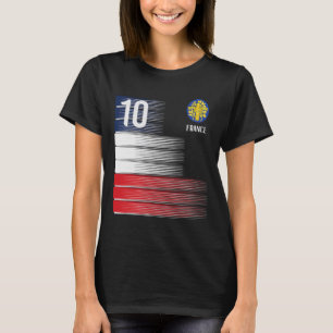 France Flag Number 10 French Soccer Men Women Boys T-Shirt