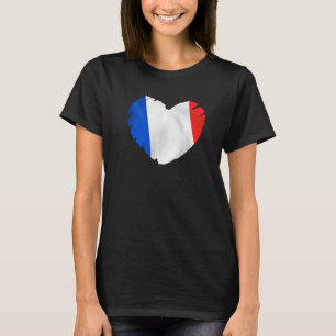 France Flag On Shape Of Heart French France T-Shirt