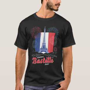 France Flag Paris 14th July Fireworks Bastille Day T-Shirt