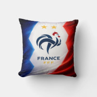 France Flag Rooster Design Pillow