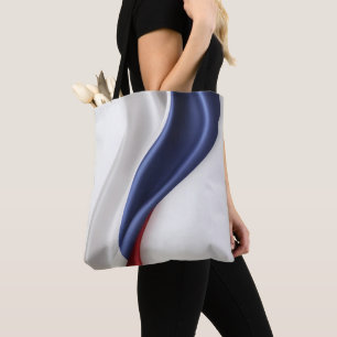 France flag silk texture tote bag
