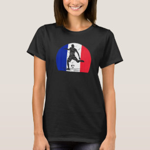 France Flag Soccer Football Vintage French Footbal T-Shirt