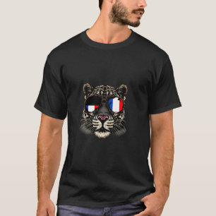 France Flag Sunglasses Leopard French Roots French T-Shirt