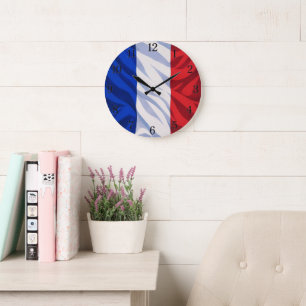 France Flag Wall Clock (Illustrated Version)