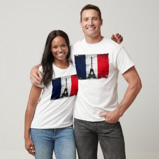 France Flag With Eiffel Tower T-Shirt