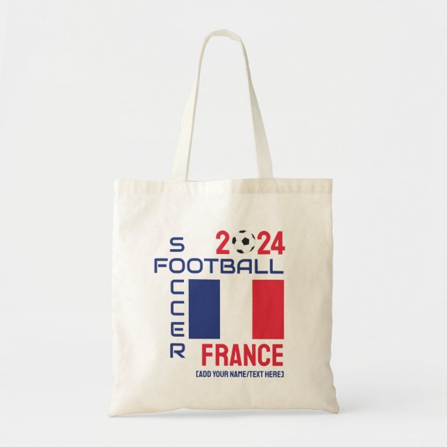 FRANCE Football Custom Name 2024 Any Year  Tote Bag (Front)