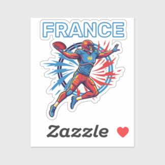 France Football Dynamic Quarterback Patriotic Art