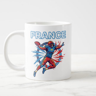 France Football Dynamic Quarterback Patriotic Art Large Coffee Mug