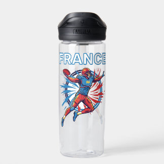 France Football Dynamic Quarterback Patriotic Art Water Bottle