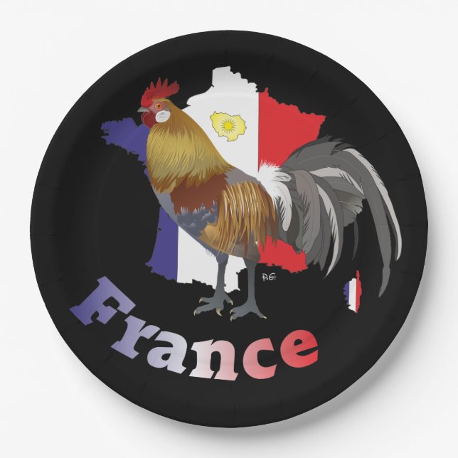 France Francia Teller Paper Plate (Front)