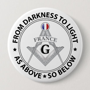 France freemasonry sign 4 inch round button