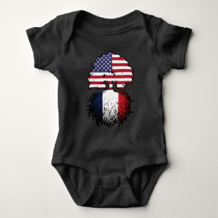 France French American USA United States America Baby Bodysuit
