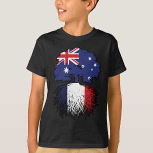 France French Australian Australia Tree Roots Flag T-Shirt
