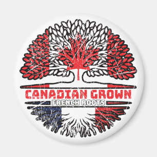 France French Canadian Canada Tree Roots Flag Magnet