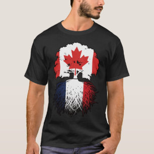 France French Canadian Canada Tree Roots Flag T-Shirt