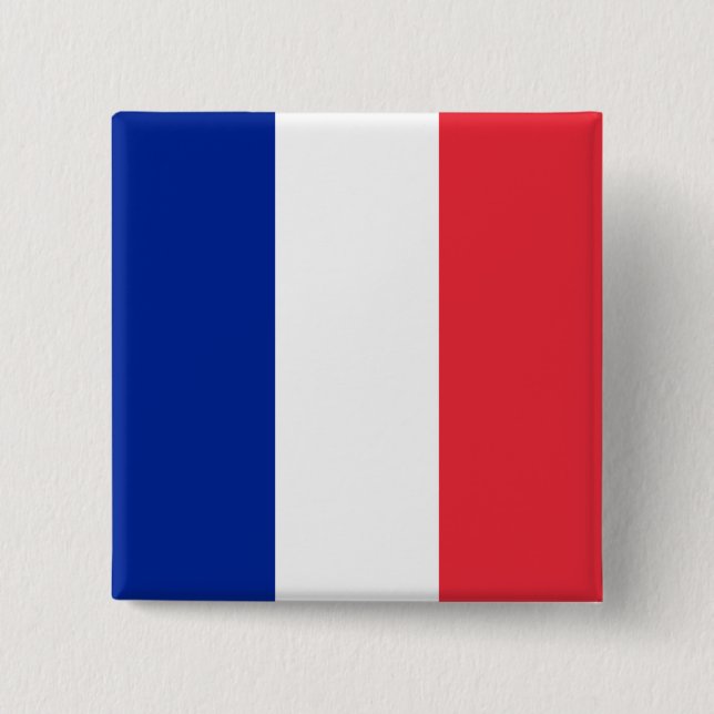 France (French) Flag 2 Inch Square Button (Front)