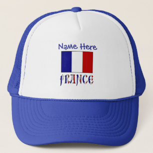 France French Flag Blue Personalized Trucker Hat