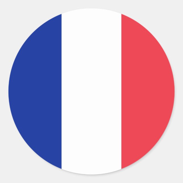France (French) Flag Classic Round Sticker (Front)